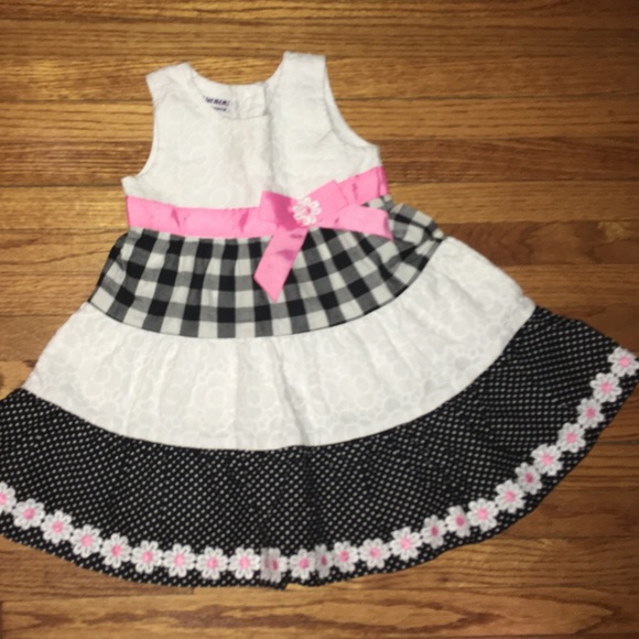 Blueberi Boulevard Baby Girl Dress, Blueberi Boulevard Pink Black White Dress - Picture 13 of 16
